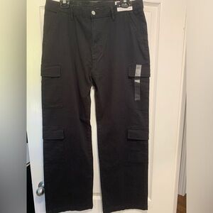 NWT Bluenotes Denim Super High Rise Baggy Cargo Black XL